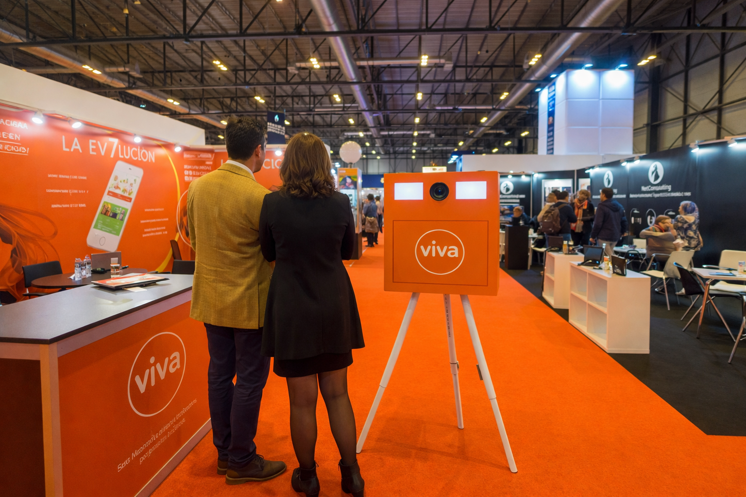 Photobooth bij een beursstand. Photobooth van Brand Booth in actie.